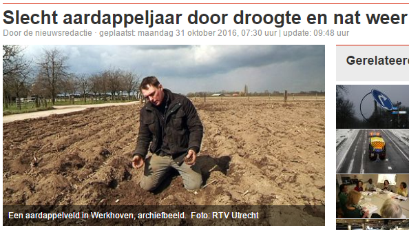 Een slecht aardappeljaar, bron : RTV Utrecht